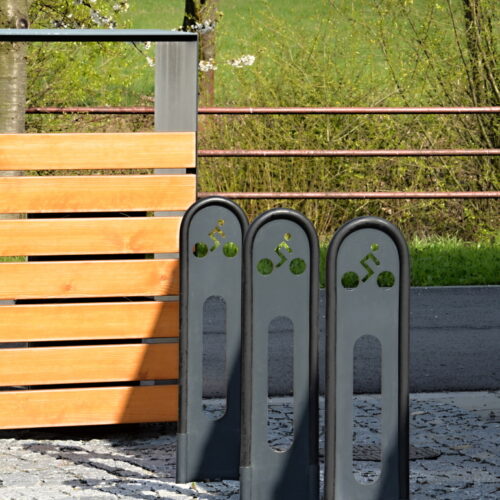 Fietsenrek model Santo 15 Model Santo, een ideale aanleunbeugel met slot-opening in de bovenzijde.